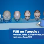 Évolution de la greffe FUE en Turquie : Avant et Après, mois par mois