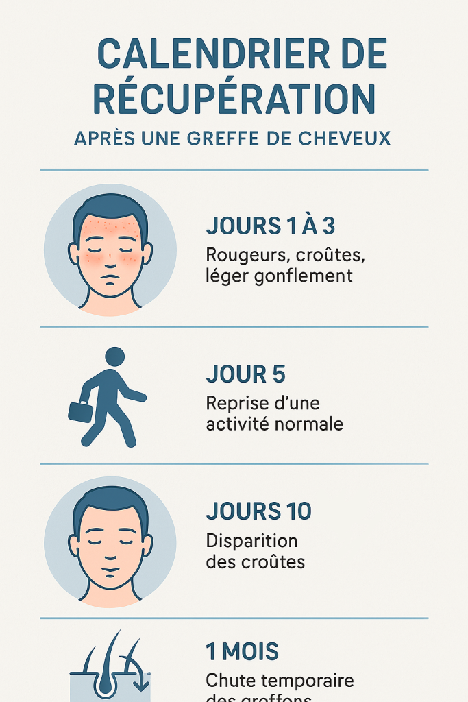 Récupération après une greffe de cheveux