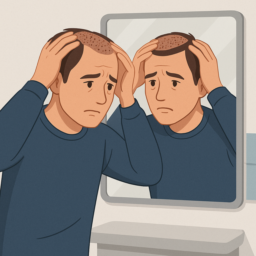 Impact psychologique des croûtes après greffe de cheveux.