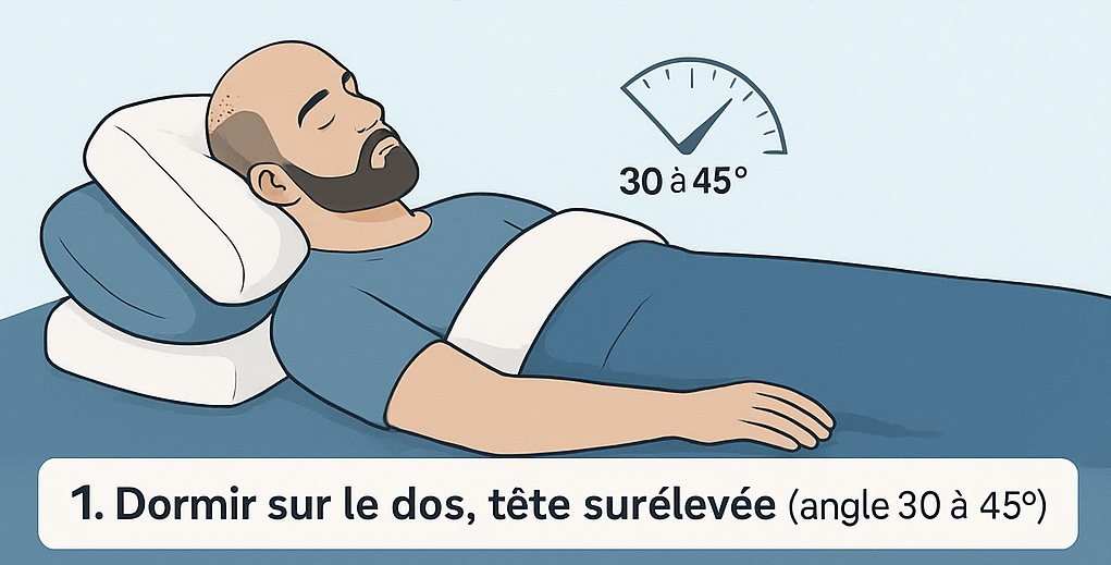 Position pour dormir après une greffe de cheveux