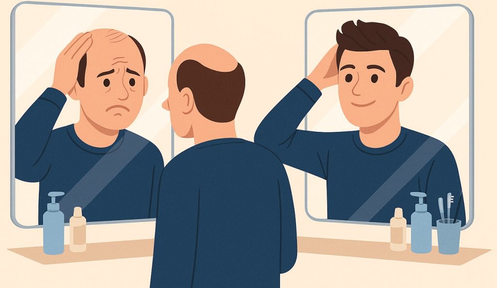 Evolution greffe cheveux impact psychologique avant après