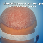 cuir chevelu rouge après greffe
