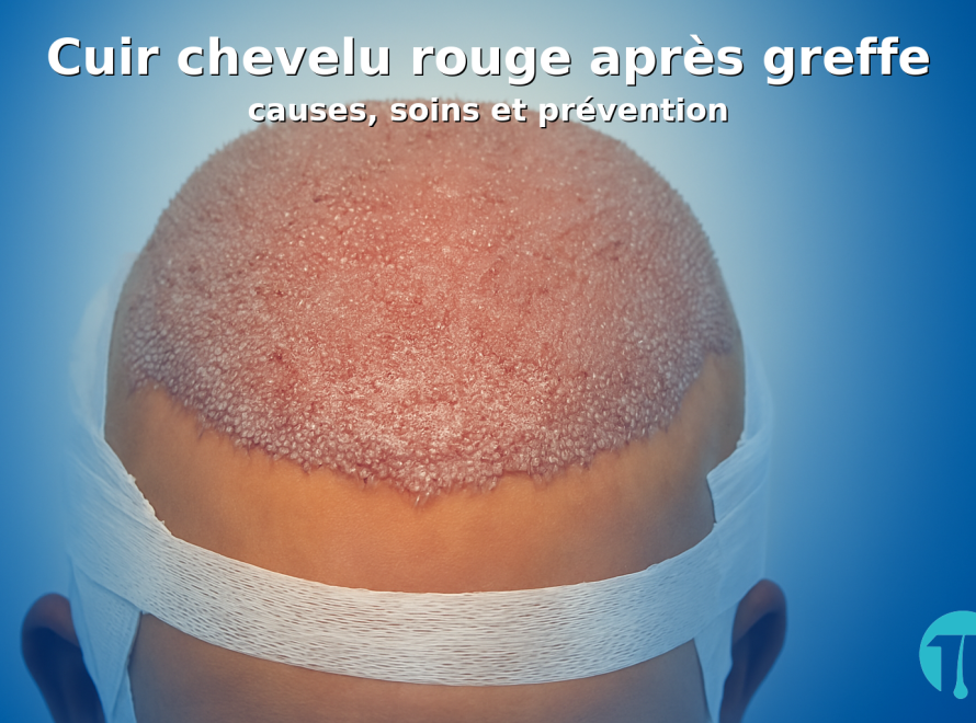 cuir chevelu rouge après greffe