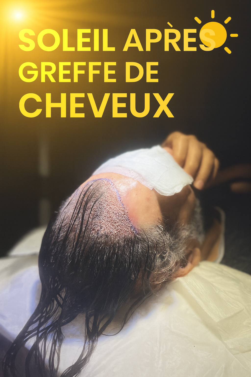 Soleil après une greffe de cheveux