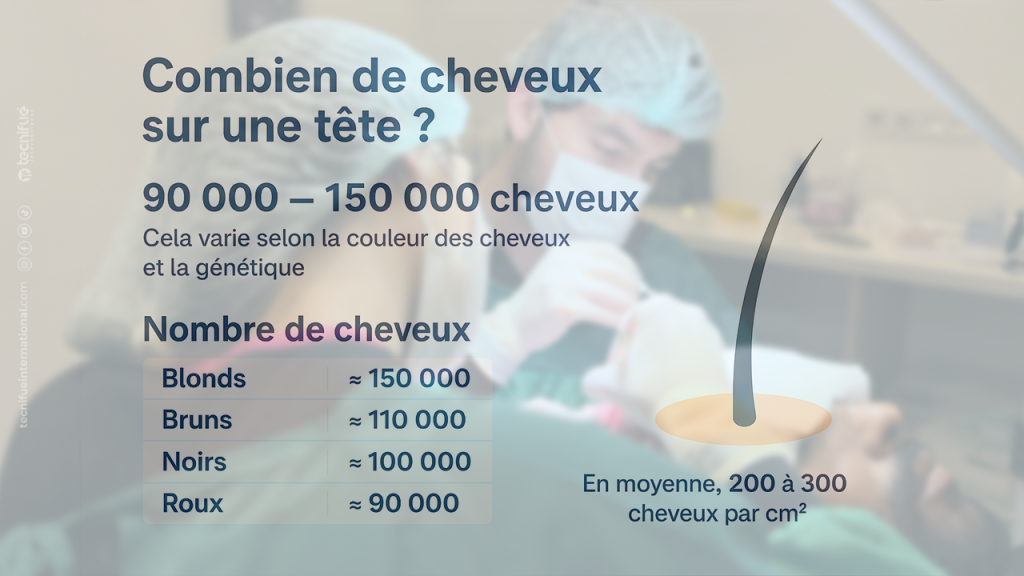 Densité moyenne selon la couleur des cheveux