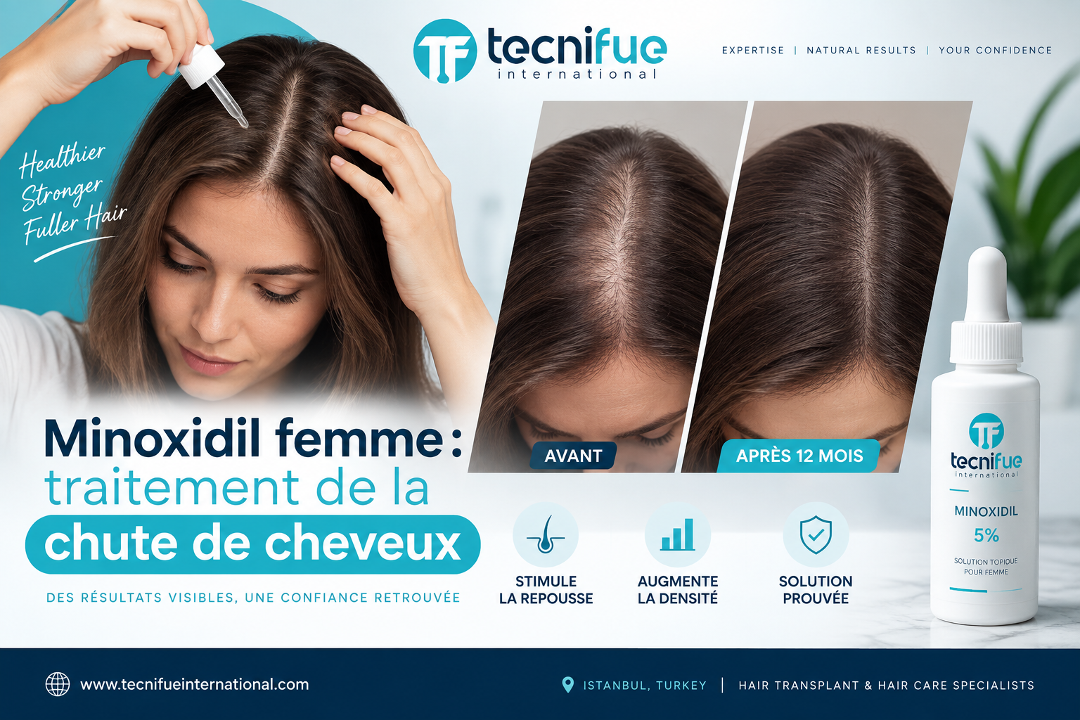 Minoxidil femme traitement de la chute de cheveux
