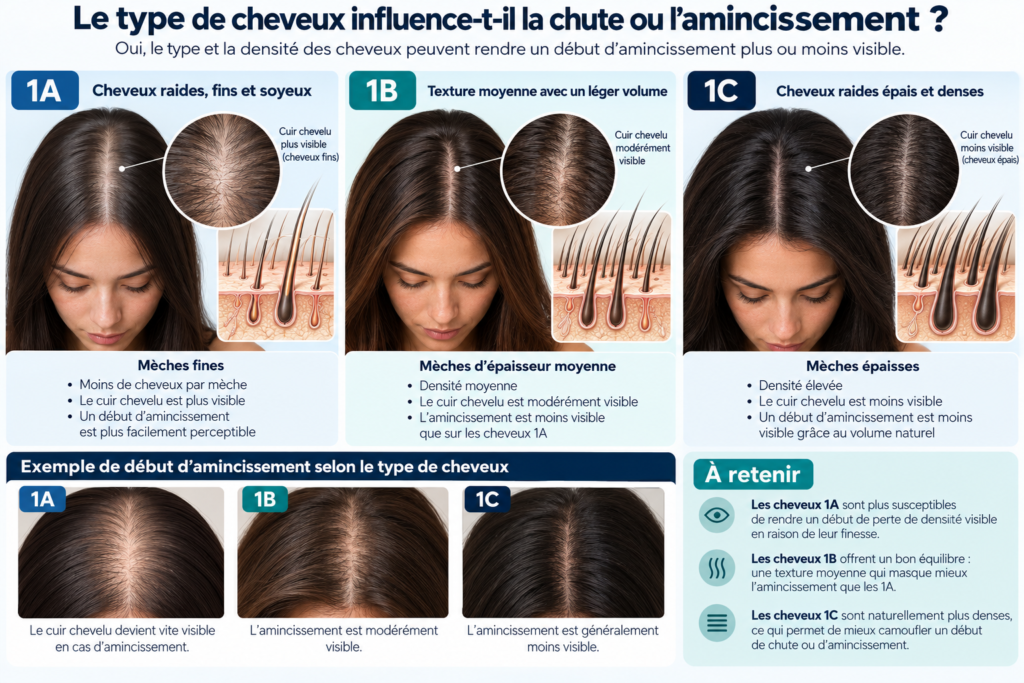  Caractéristiques des cheveux de type 1
